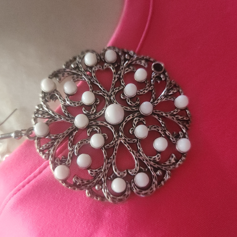 Silver Beaded Earrings